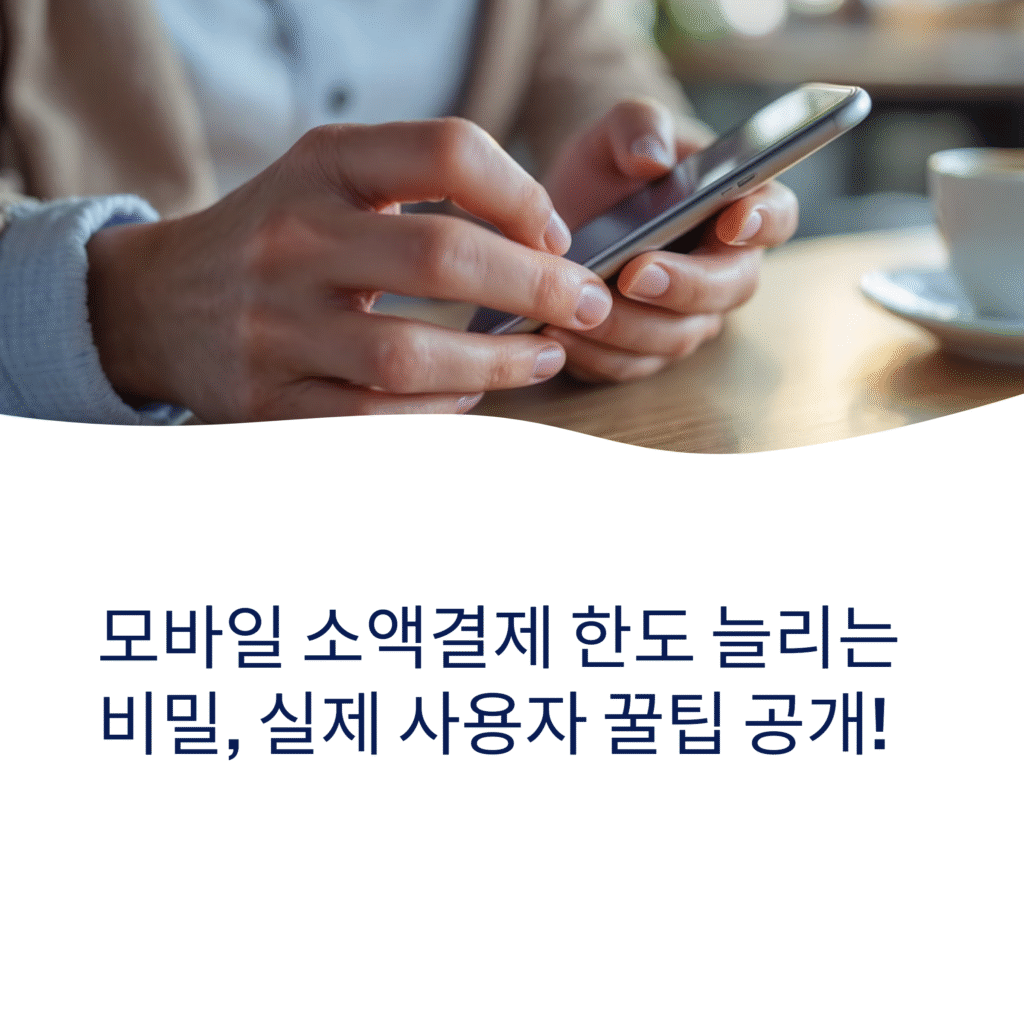 모바일 소액결제 한도 늘리는 비밀, 실제 사용자 꿀팁 공개!