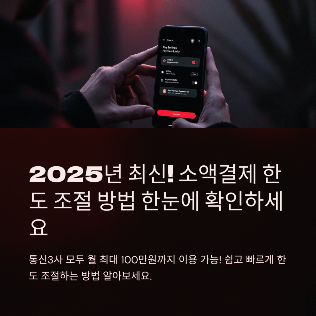 2025년 최신! 소액결제 한도 조절 방법 한눈에 확인하세요