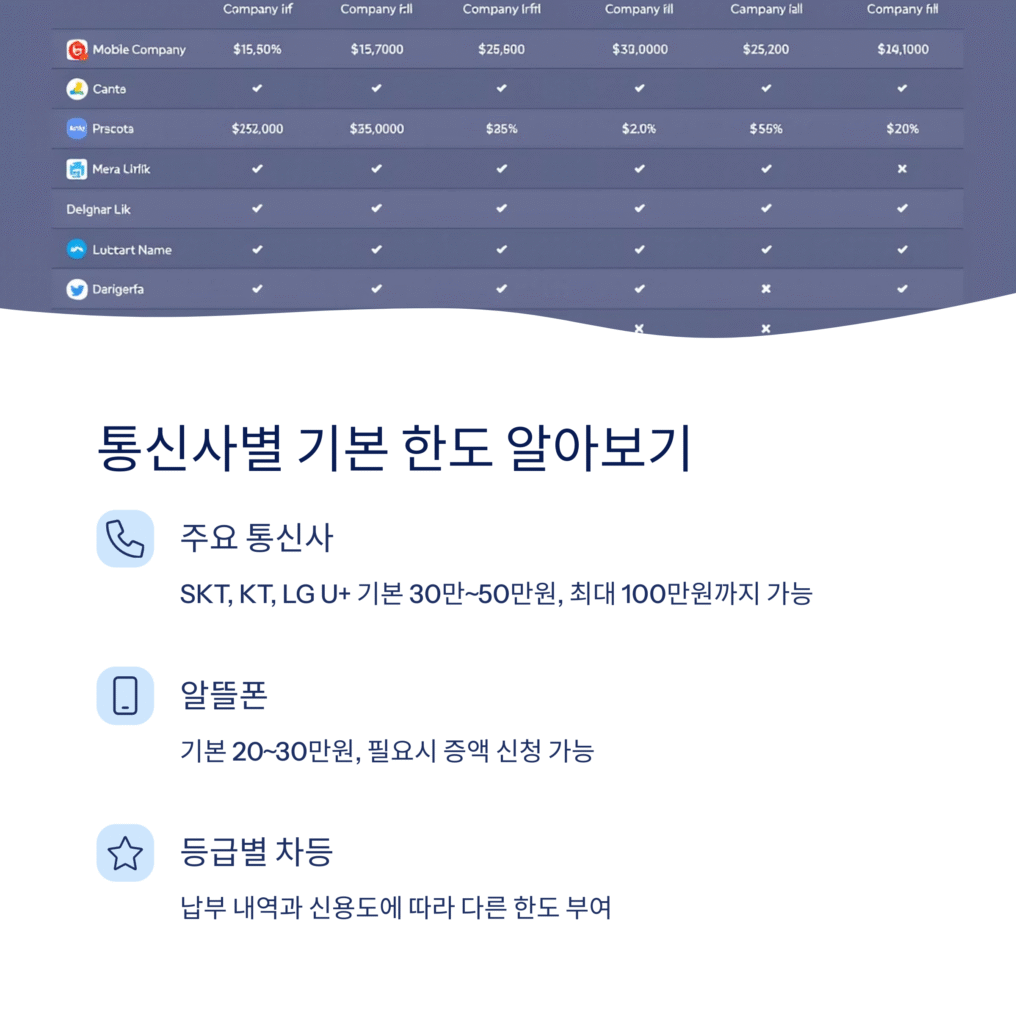 통신사별 기본 한도 알아보기