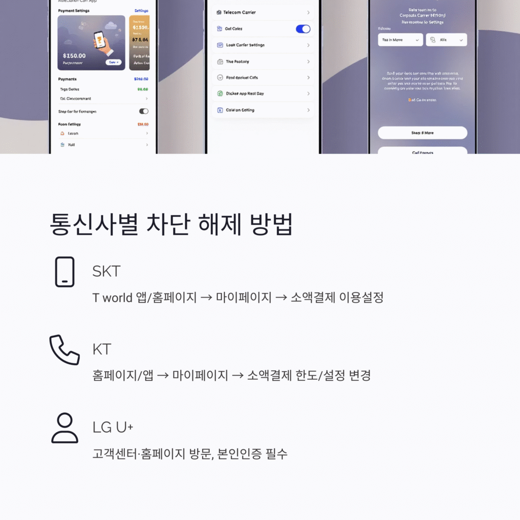 통신사별 차단 해제 방법