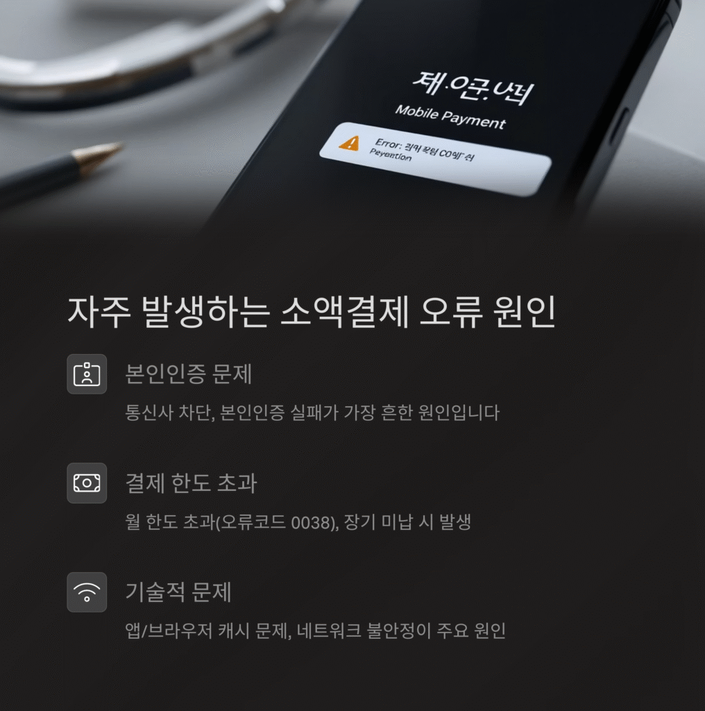 자주 발생하는 소액결제 오류 원인