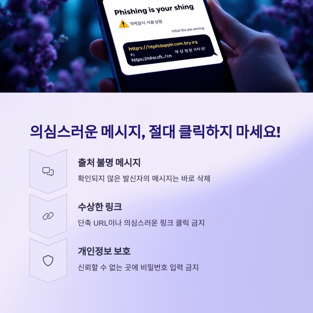 의심스러운 메시지, 절대 클릭하지 마세요!