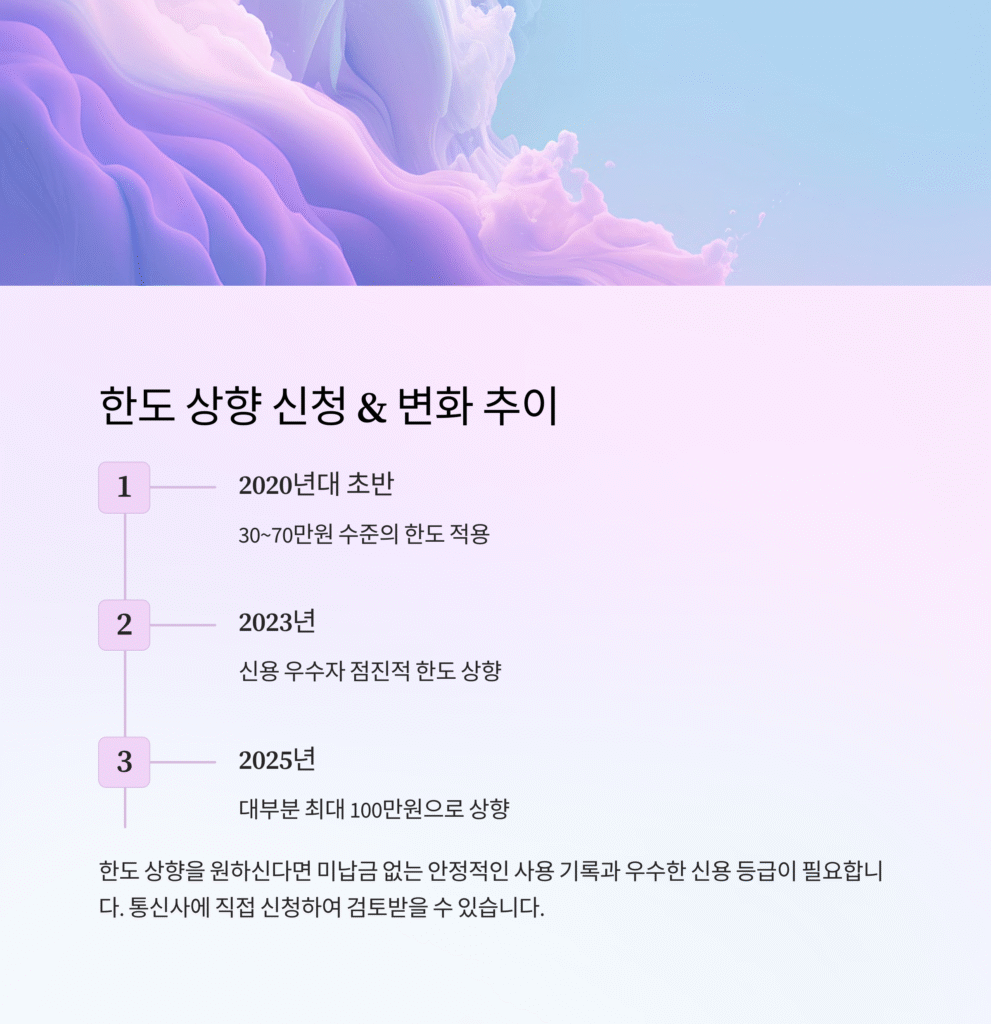 한도 상향 신청 & 변화 추이