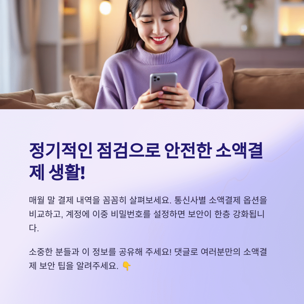 정기적인 점검으로 안전한 소액결제 생활!