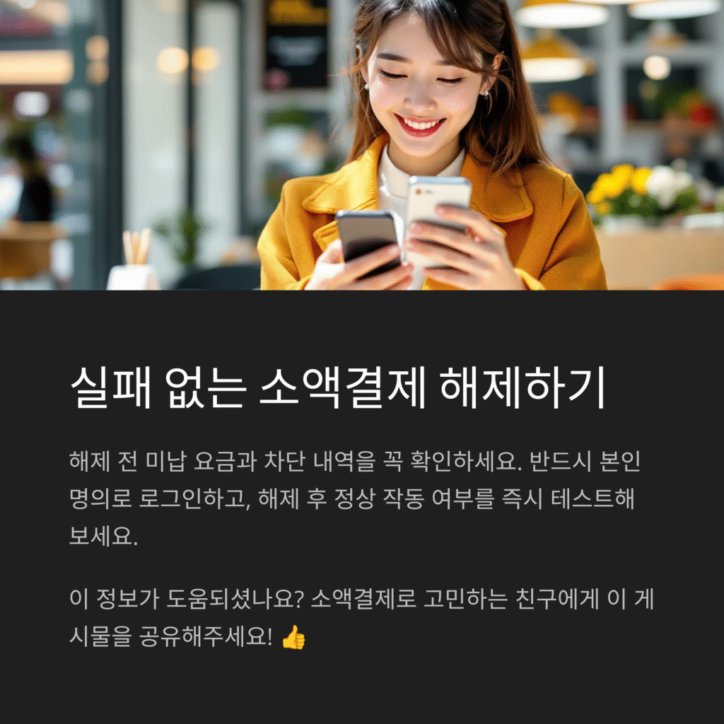 실패 없는 소액결제 해제하기