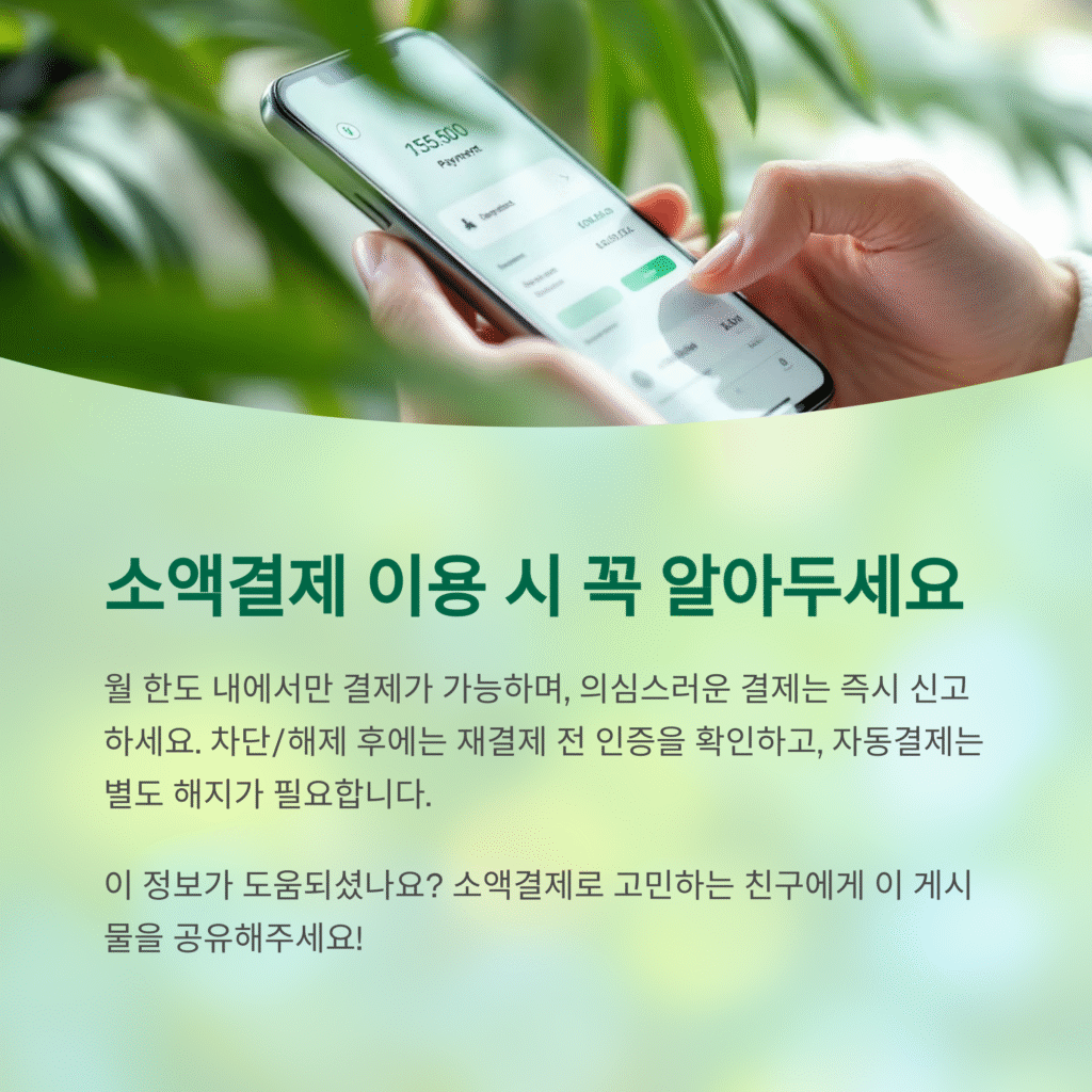 소액결제 이용 시 꼭 알아두세요