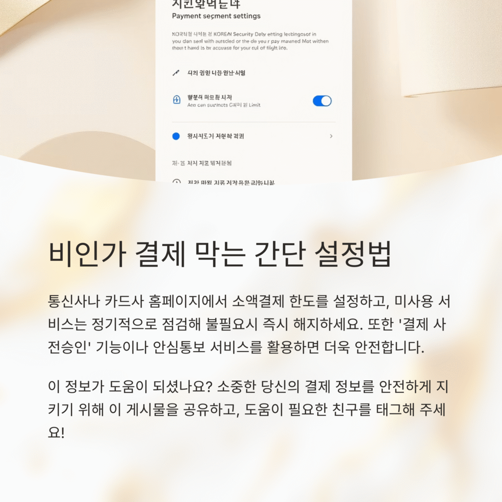 비인가 결제 막는 간단 설정법