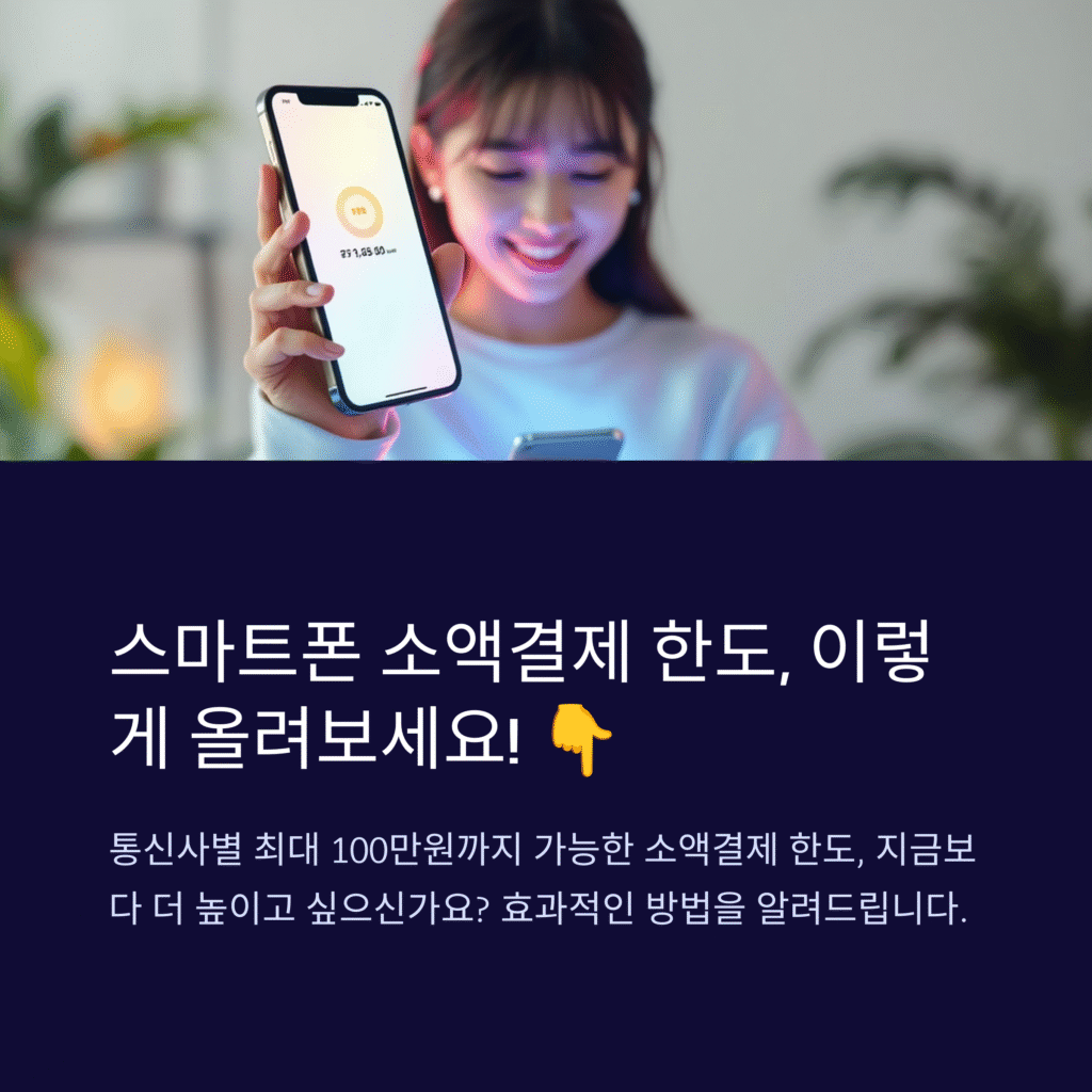 스마트폰 소액결제 한도, 이렇게 올려보세요!