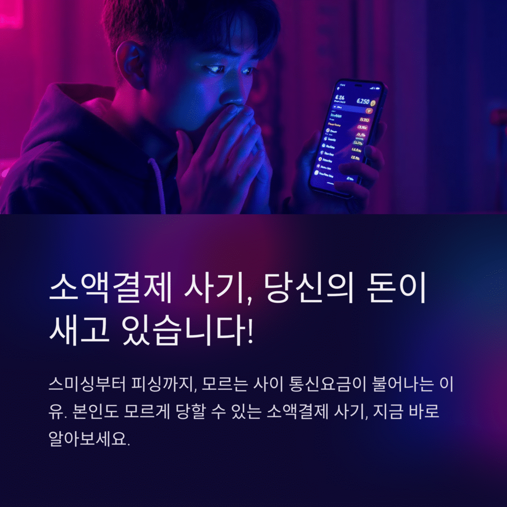 소액결제 사기, 당신의 돈이 새고 있습니다.!