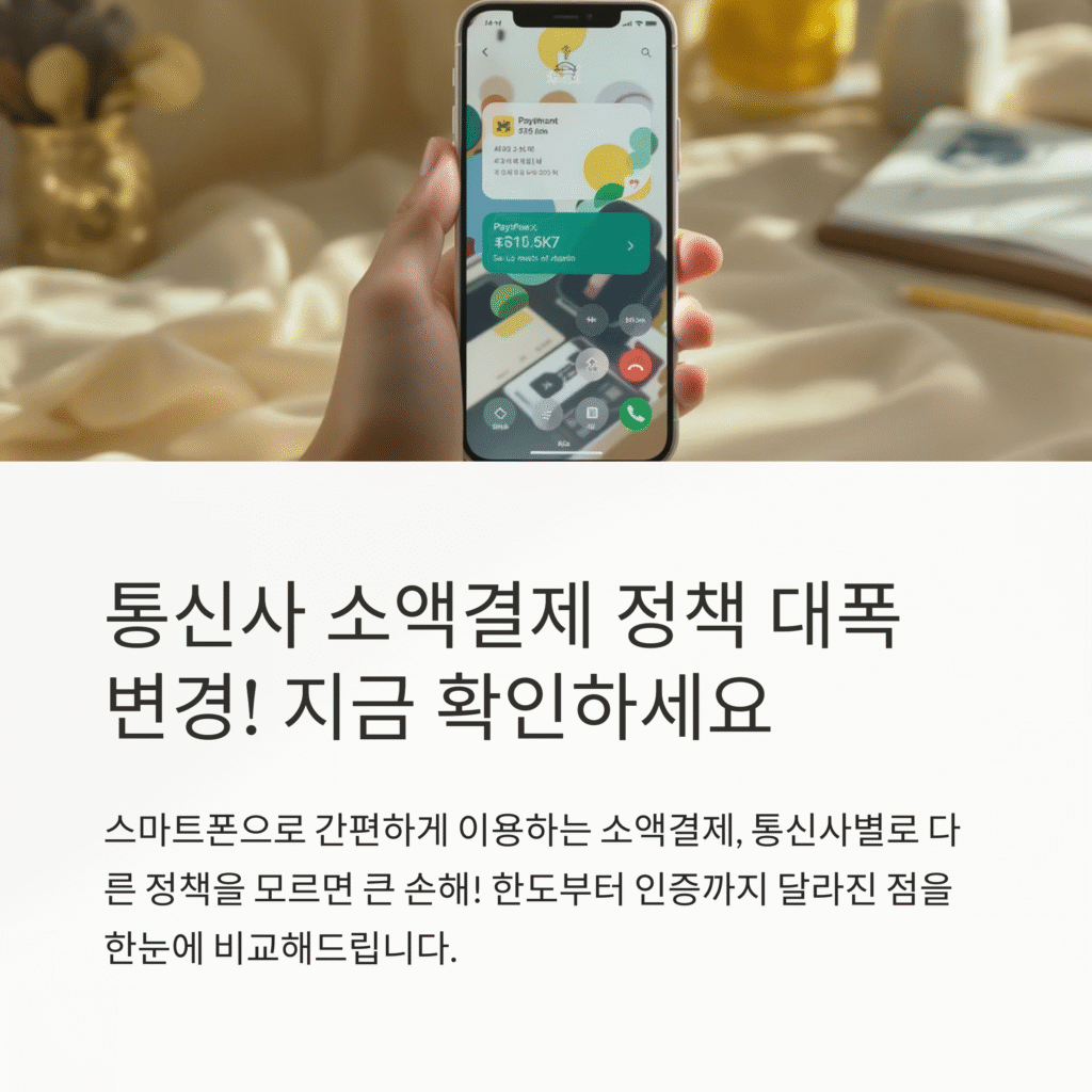 통신사 소액결제 정책 대폭 변경! 지금 확인하세요