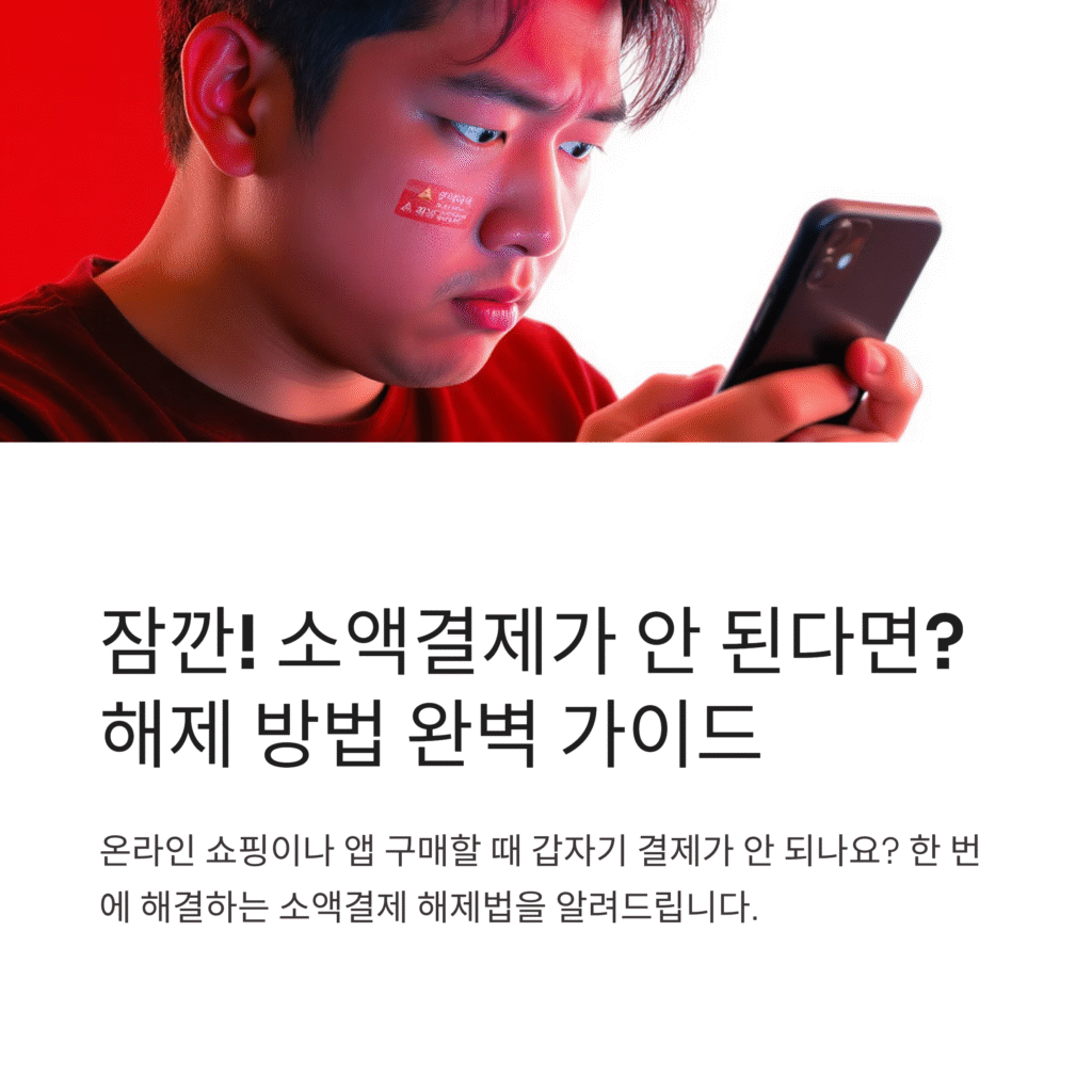 잔깐! 소액결제가 안 된다면? 해제 방법 완벽 가이드