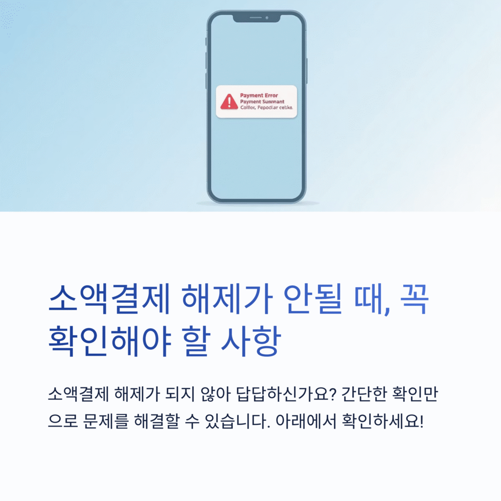 소액결제 해제가 안될 때, 꼭 확인해야 할 사항