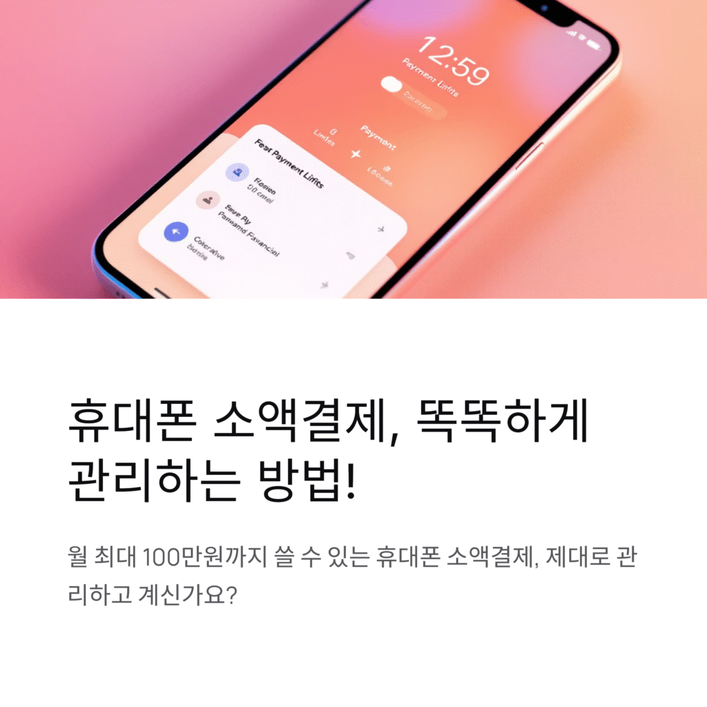 휴대폰 소액결제, 똑똑하게 관리하는 방법!
