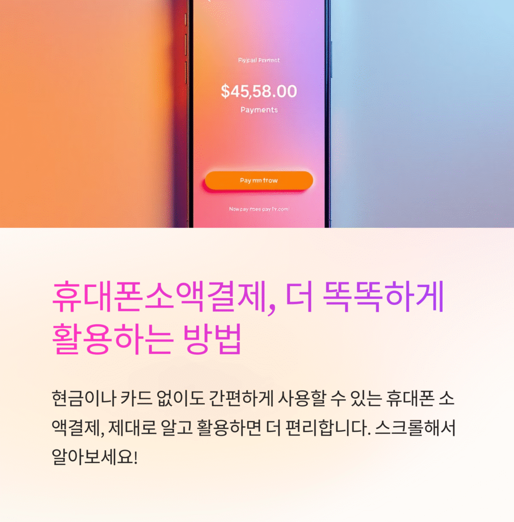 휴대폰 소액결제, 더 똑똑하게 활용하는 방법