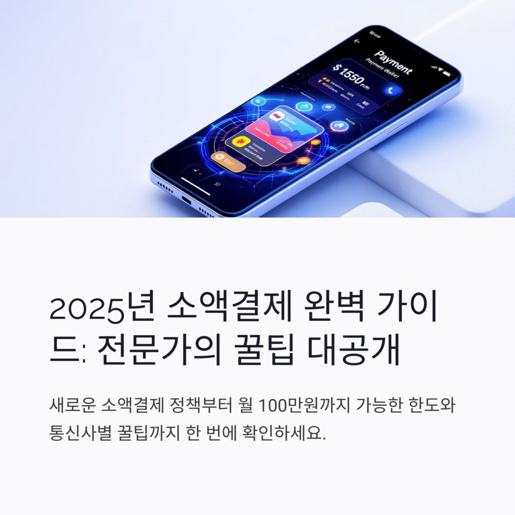 2025년 소액결제 완벽 가이드 : 전문가의 꿀팁 대공개