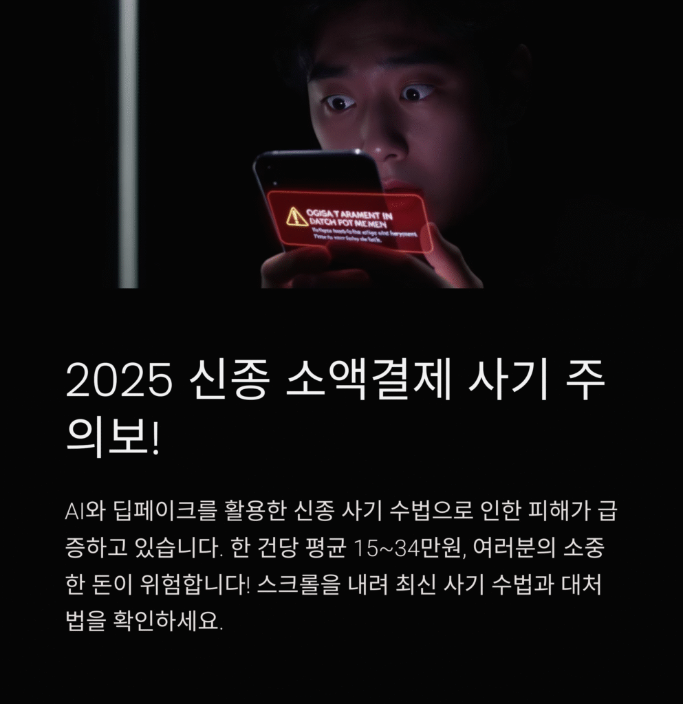 2025 신종 소액결제 사기 주의보!