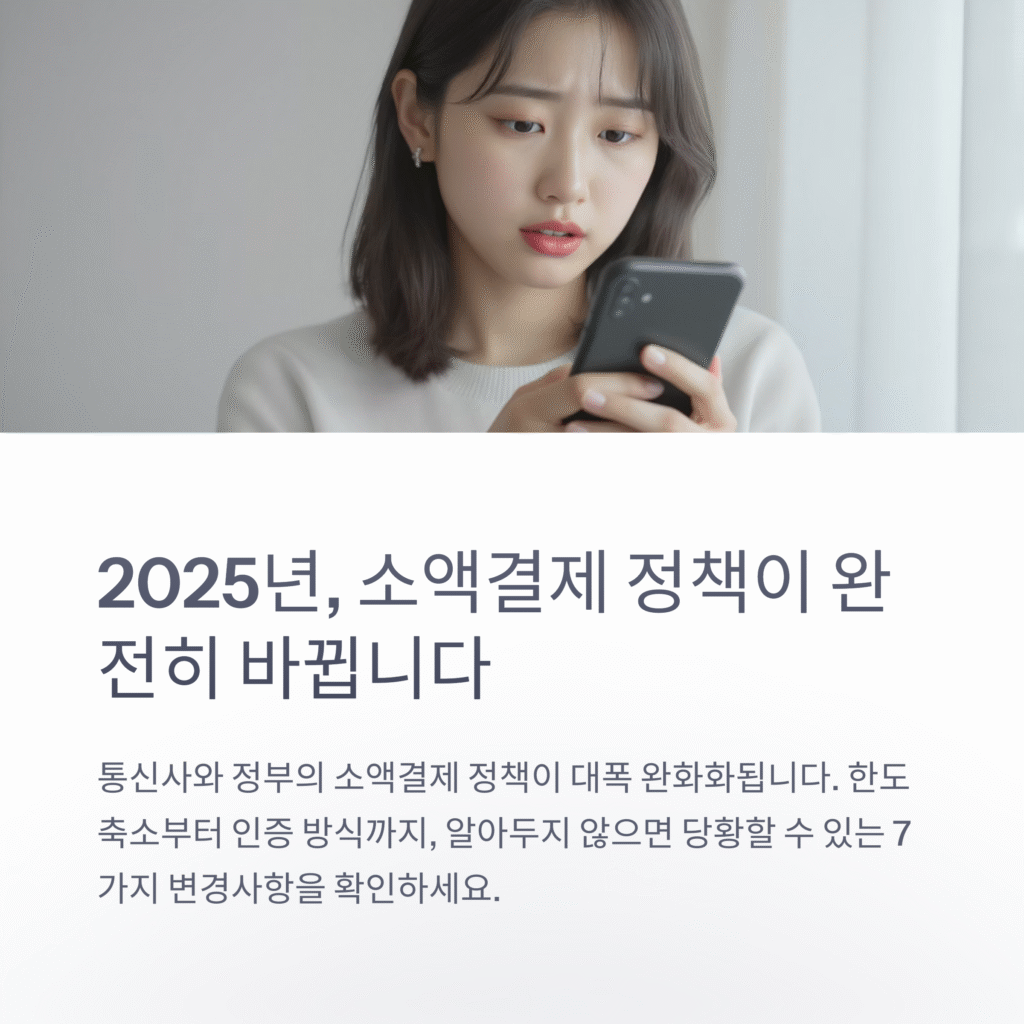 2025년, 소액결제 정책이 완전히 바뀝니다.