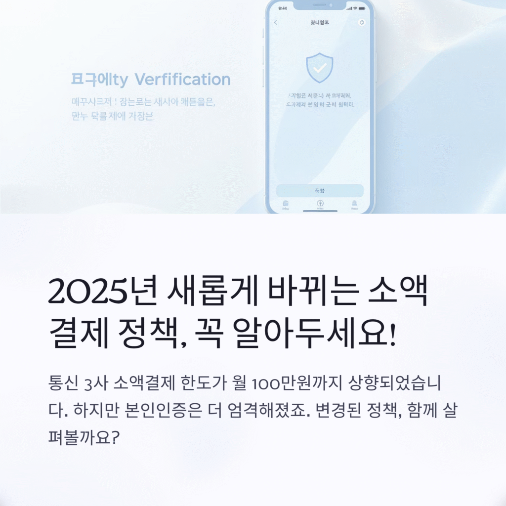 2025년 새롭게 바뀌는 소액결제 정책, 꼭 알아두세요!