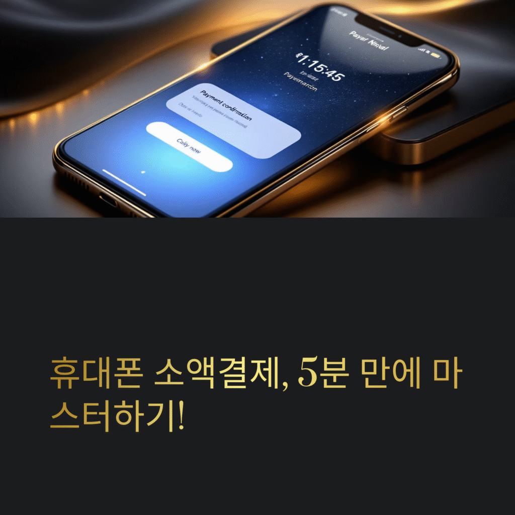 휴대폰 소액결제, 5분만에 마스터하기!