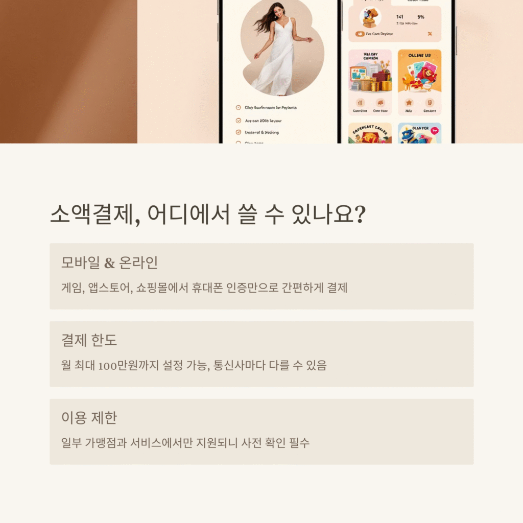 소액결제, 어디에서 쓸 수 있나요?