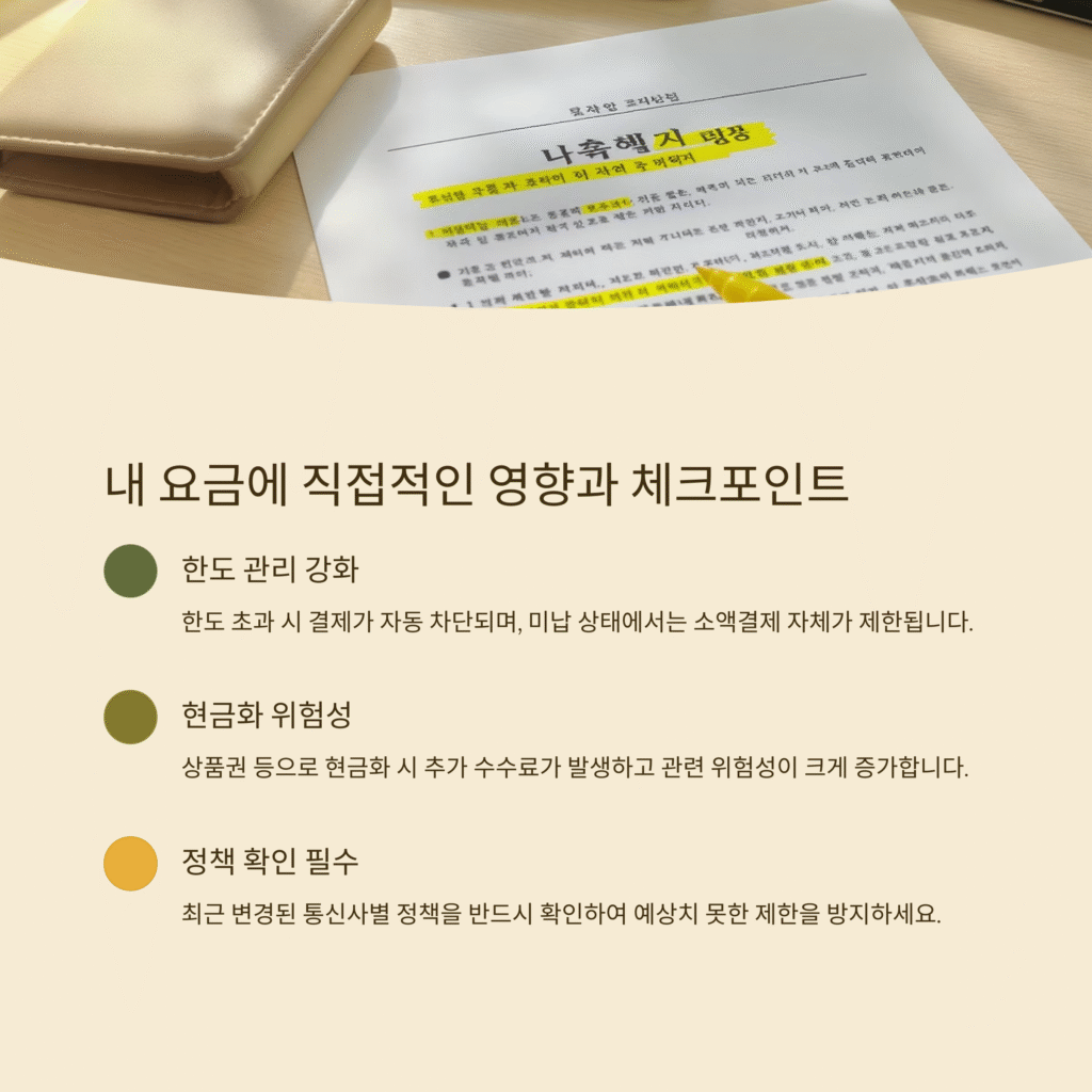 내 요금에 직접적인 영향과 체크포인트