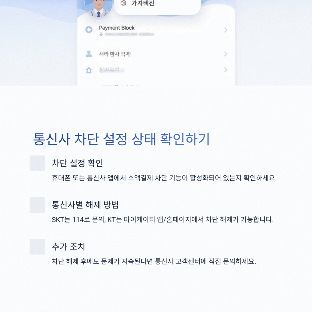 통신사 차단 설정 상태 확인하기