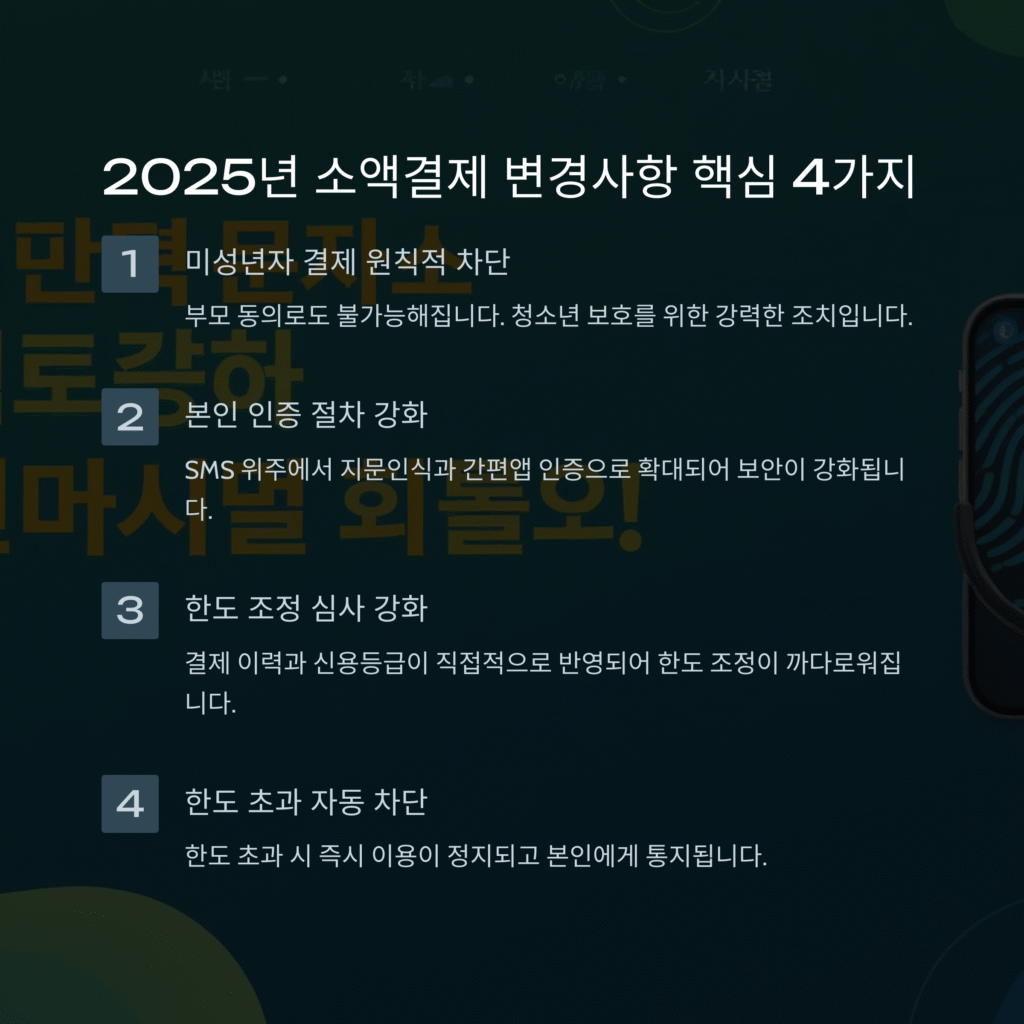 2025년 소액결제 변경사항 핵심 4가지