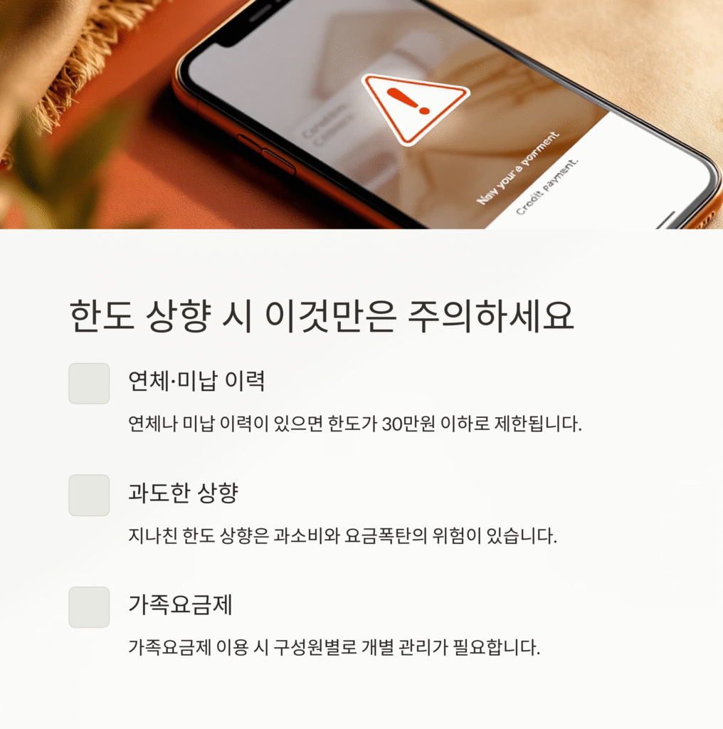 한도 상향 시 이것만은 주의하세요