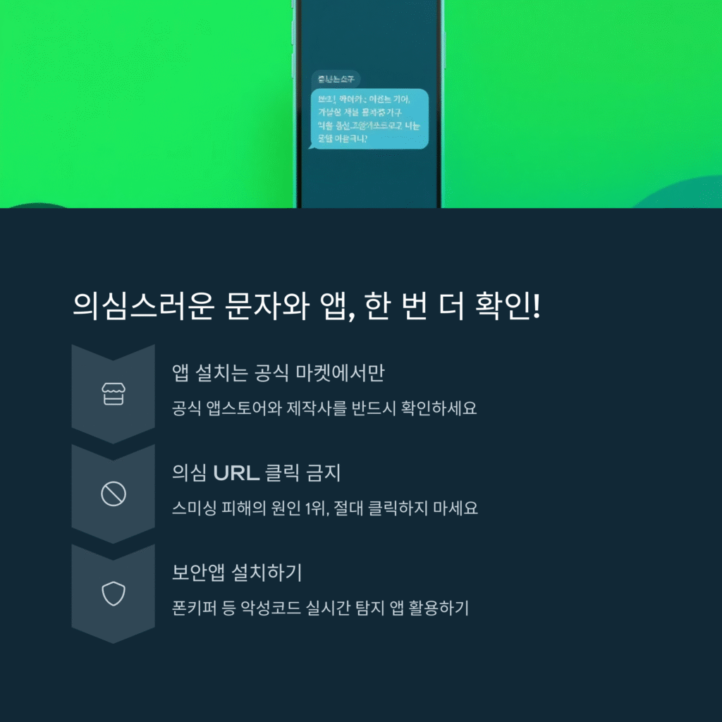 의심스러운 문자와 앱, 한번 더 확인!