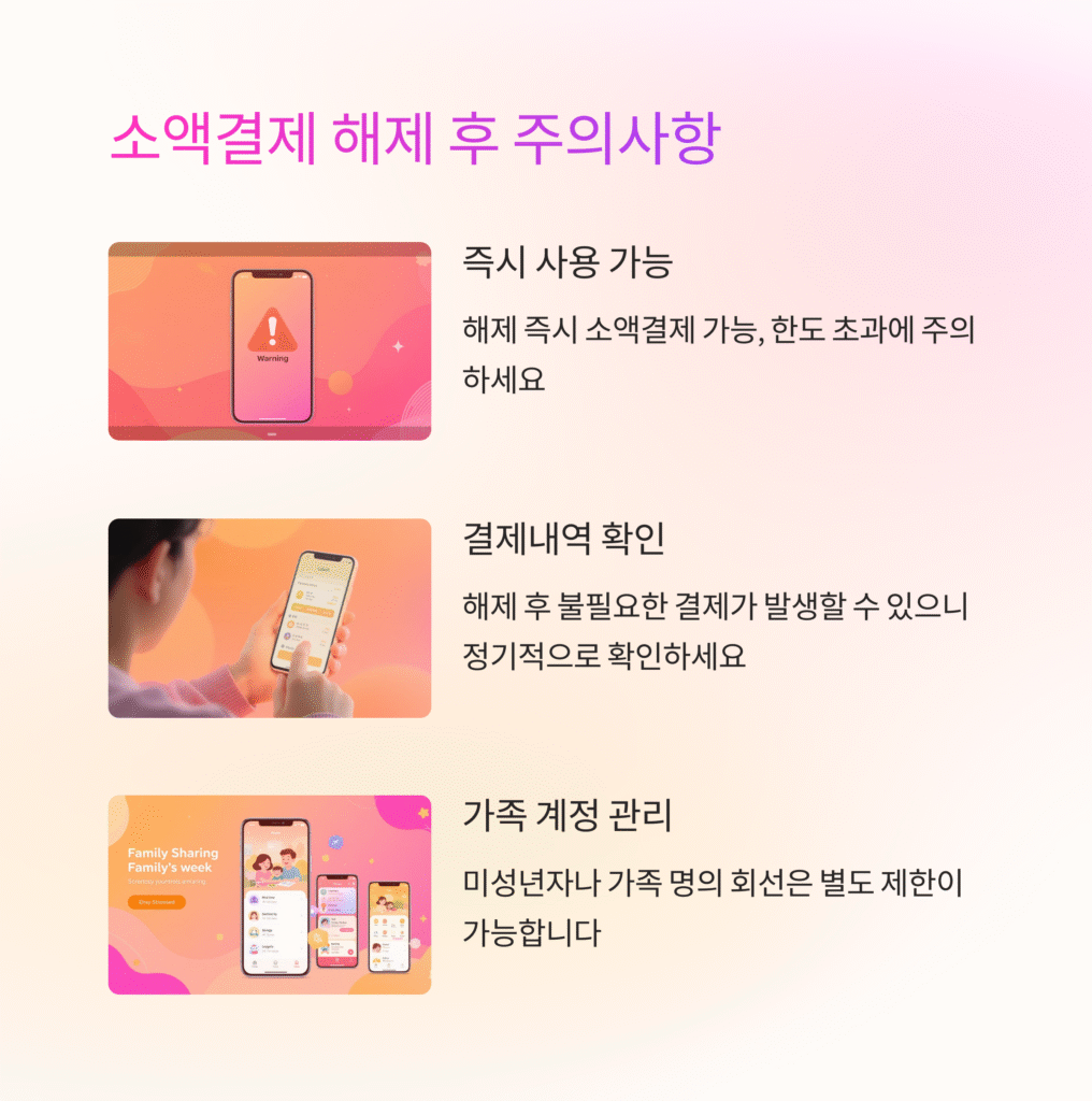 소액결제 해제후 주의사항