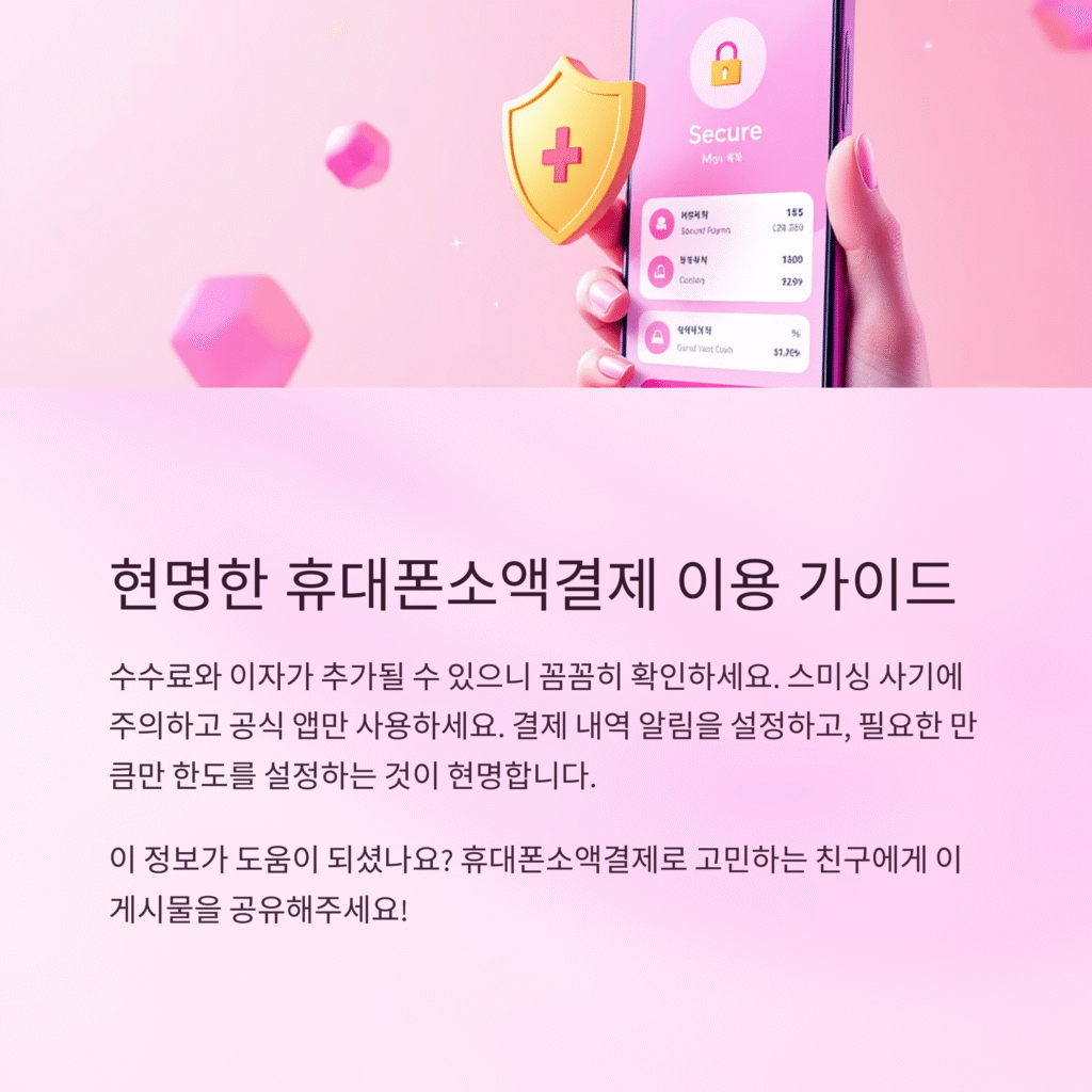 현명한 휴대폰 소액결제 이용 가이드