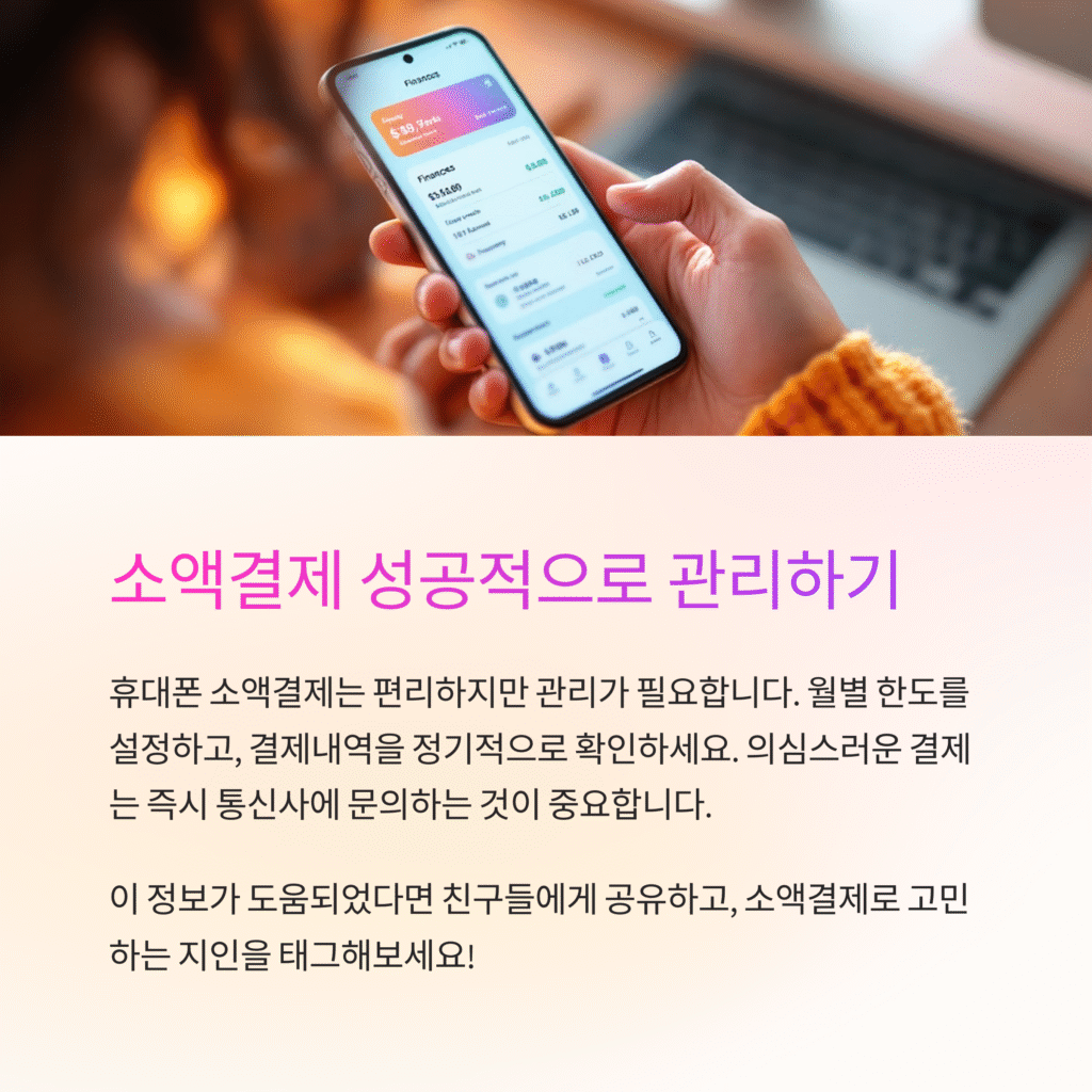 소액결제 성공적으로 관리하기