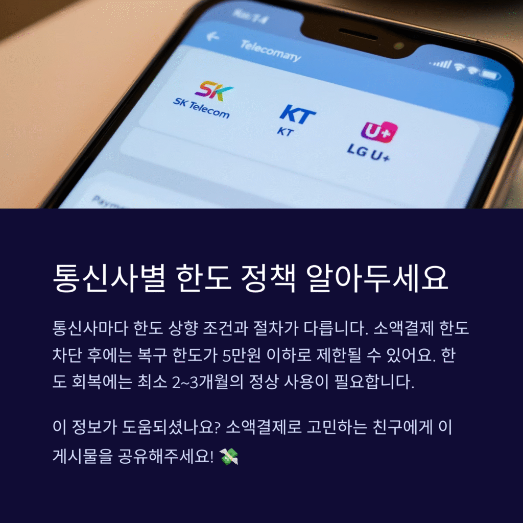 통신사별 한도 정책 알아두세요