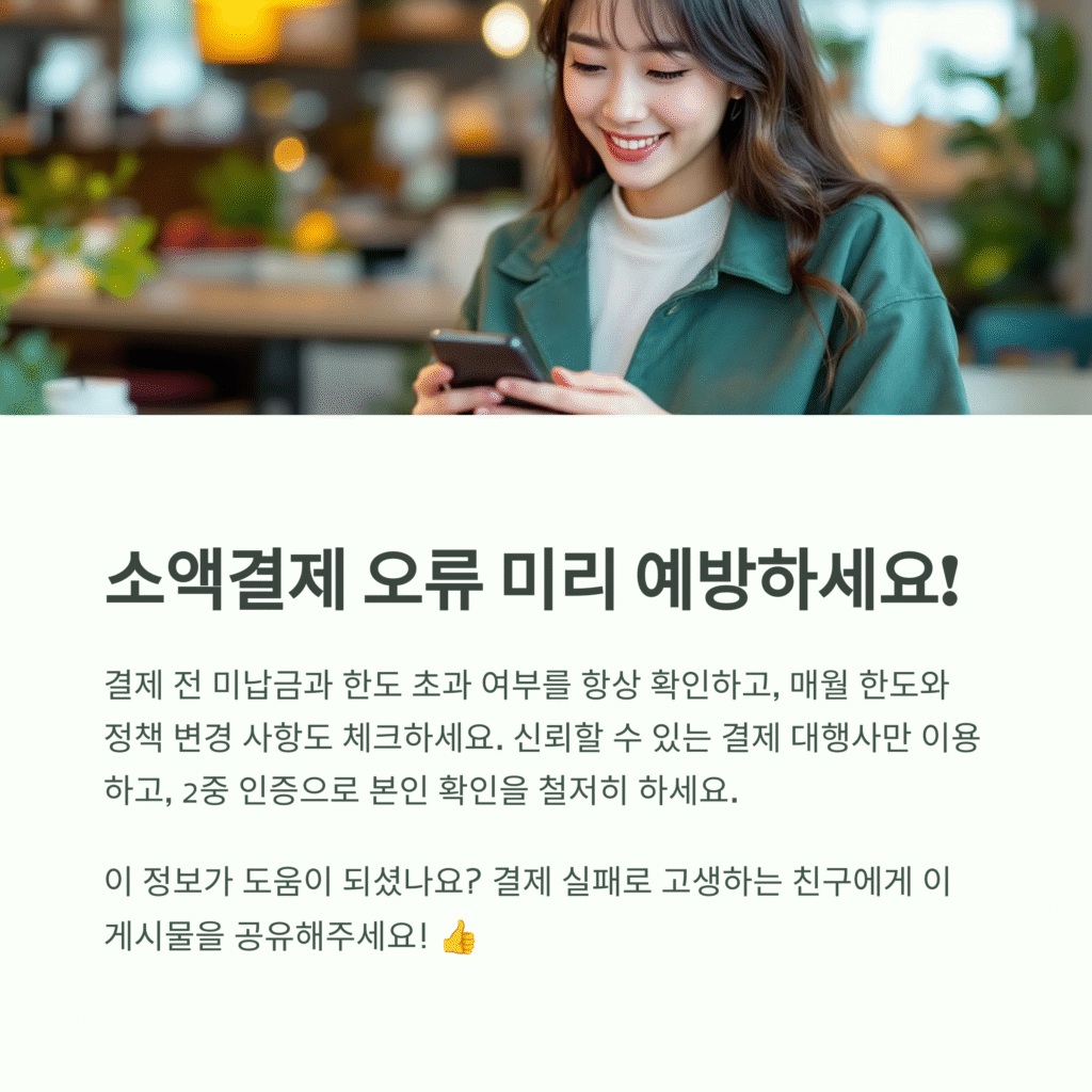 소액결제 오류 미리 예방하세요!