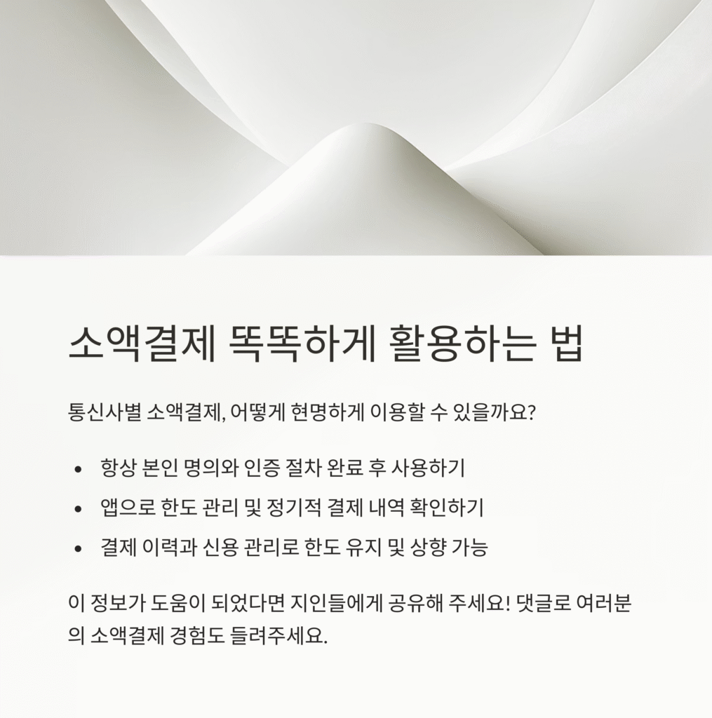 소액결제 똑똑하게 활용하는 법