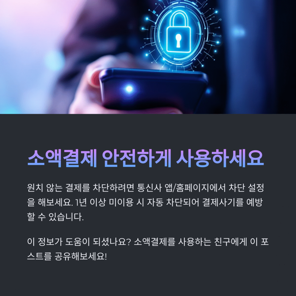 소액결제 안전하게 사용하세요