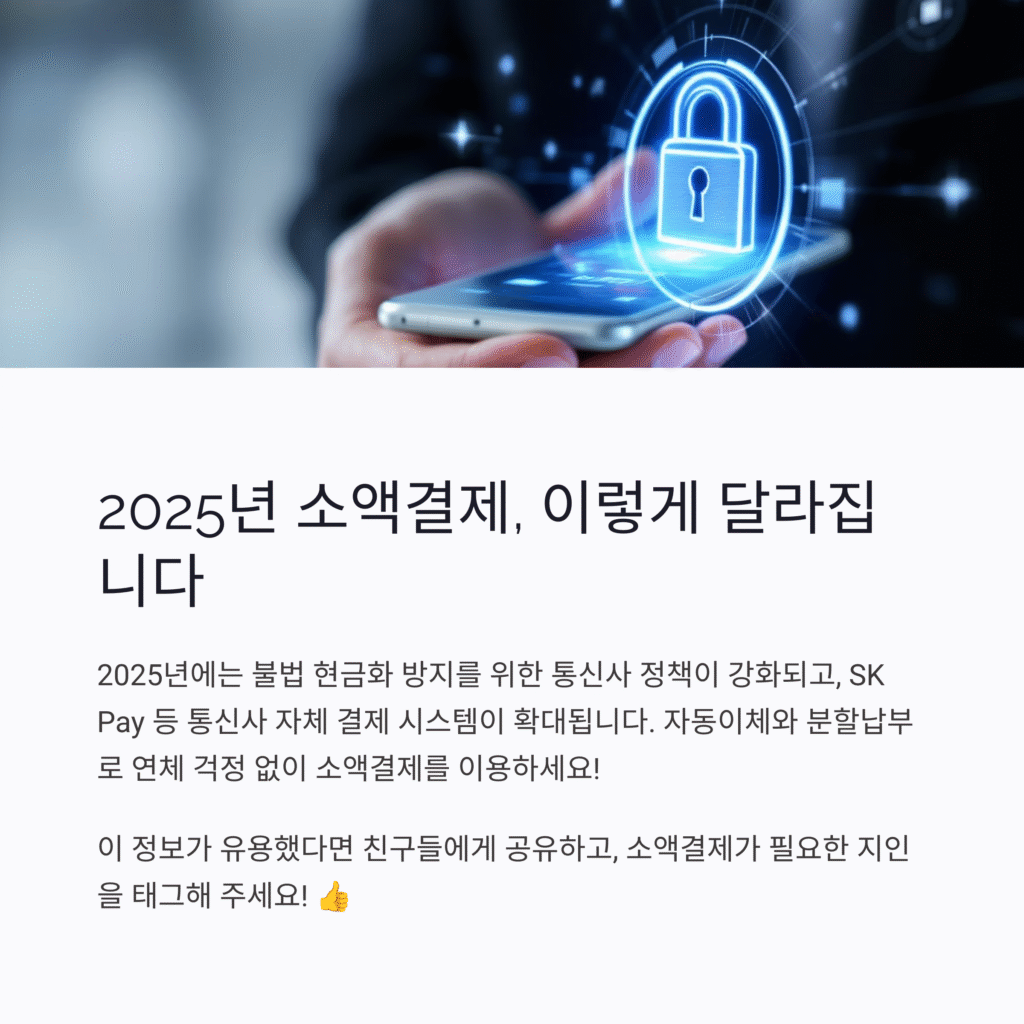 2025년 소액결제, 이렇게 달라집니다.