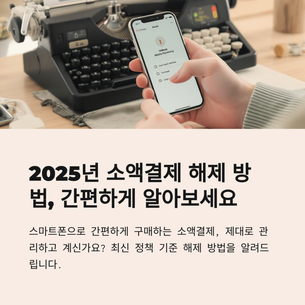 2025년 소액결제 해제 방법, 간편하게 알아보세요