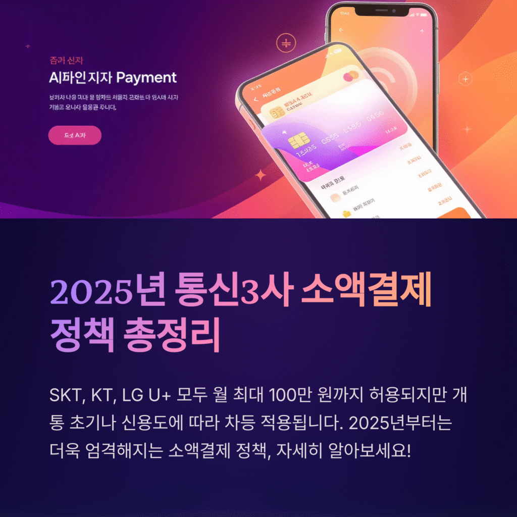 2025년 통신3사 소액결제 정책 총정리