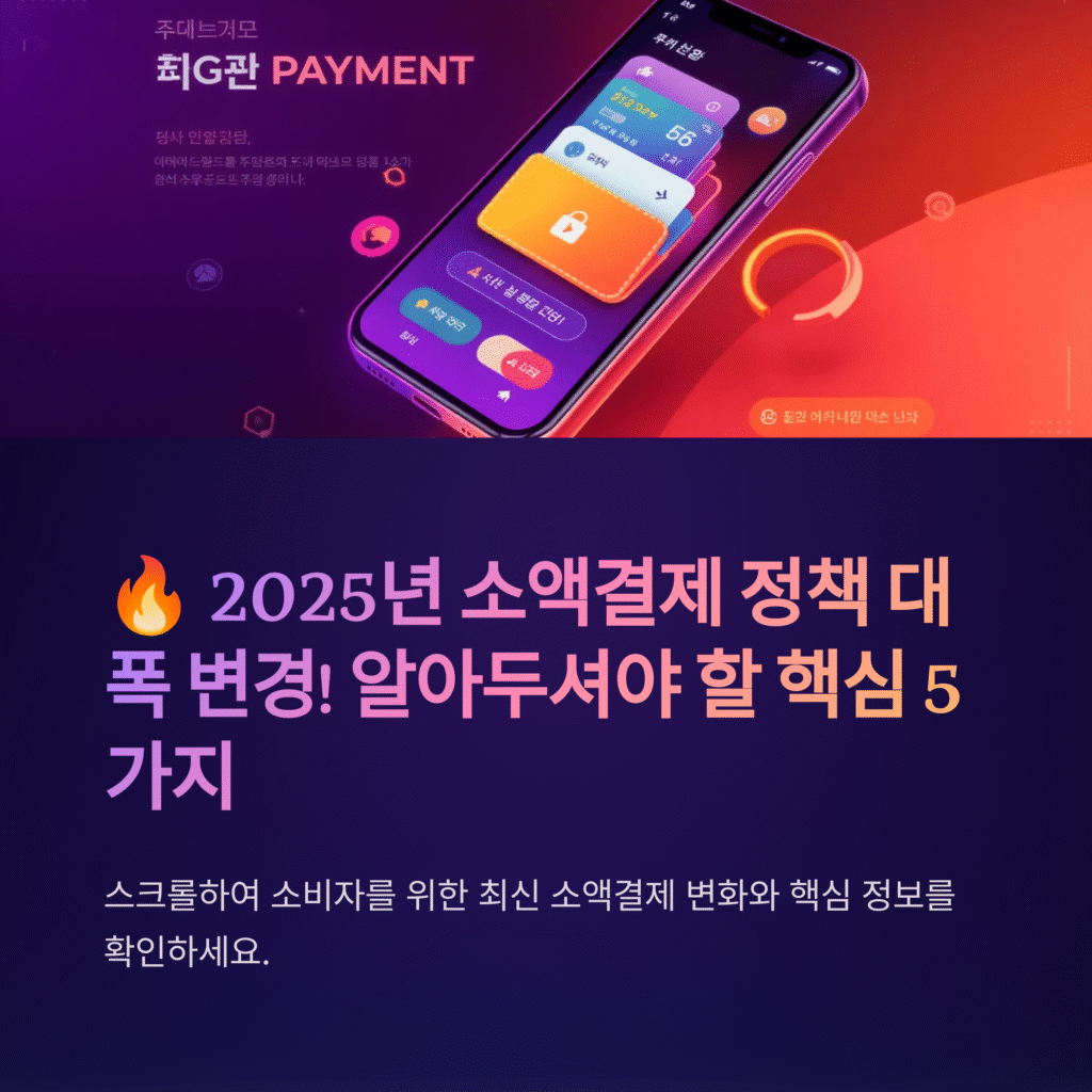 2025년 소액결제 정택 대폭 변경! 알아두셔야 할 핵심 5가지