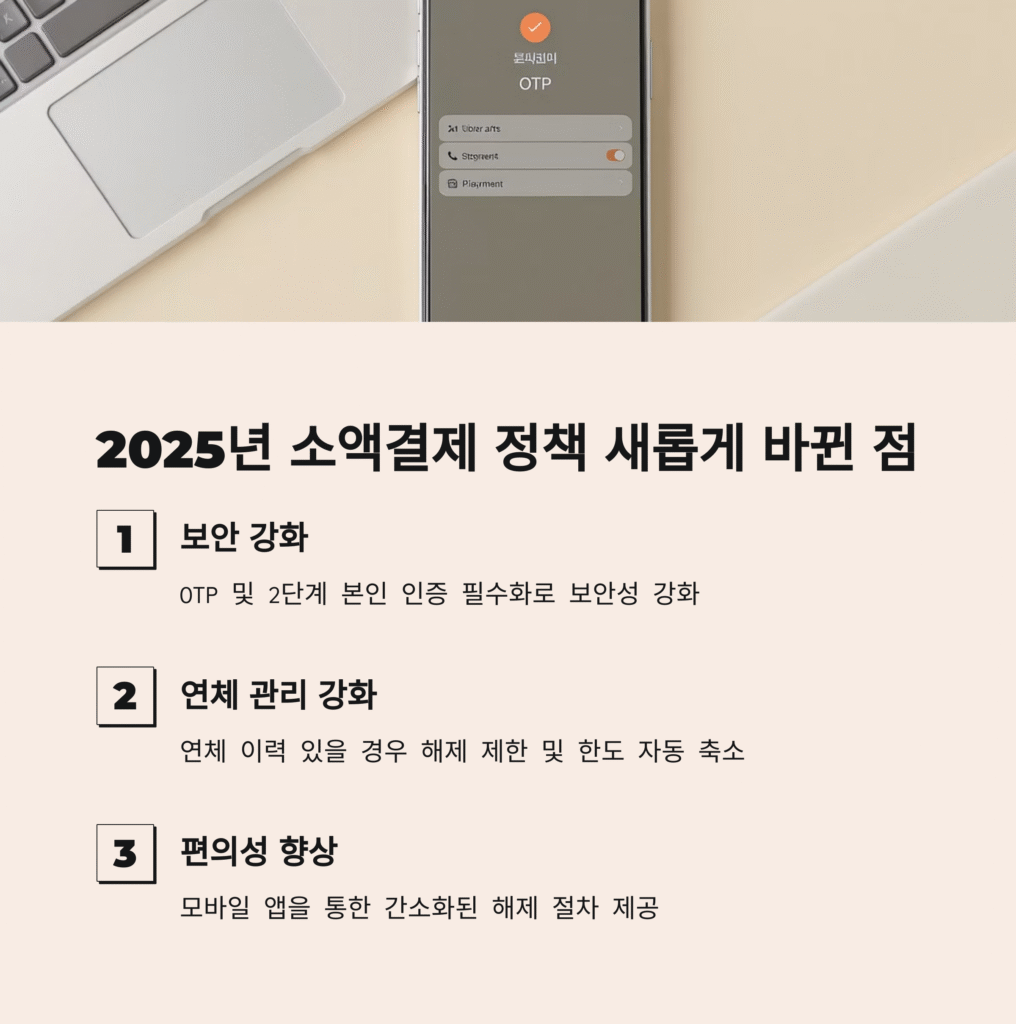 2025년 소액결제 정책 새롭게 바뀐 점